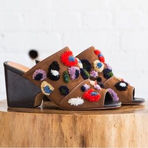 Rachel Comey Dahl Leopard Embroidery Pom Pom Mules 10